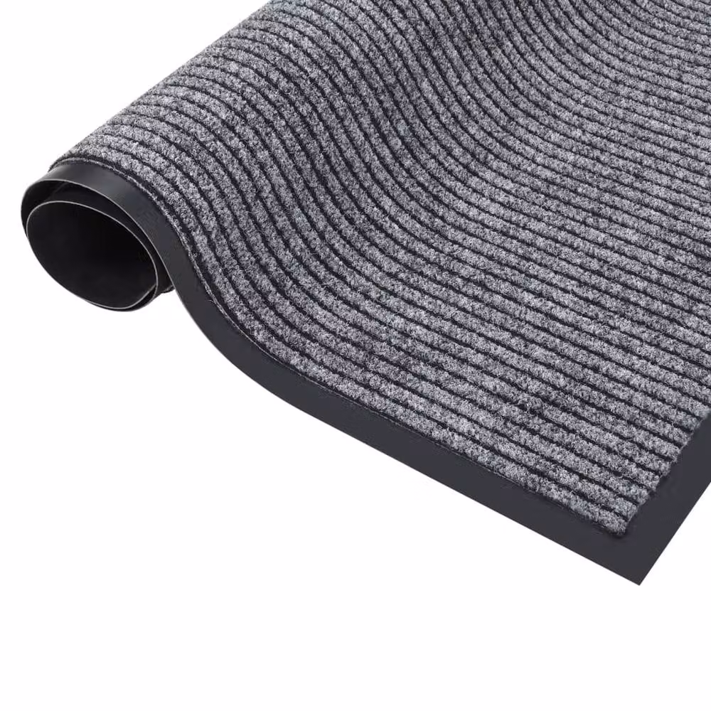 Berkfield Home Traffic Striped Grey Non-Slip Doormat, W: 60 cm, D: 40 cm, H: 0.8 cm – 4