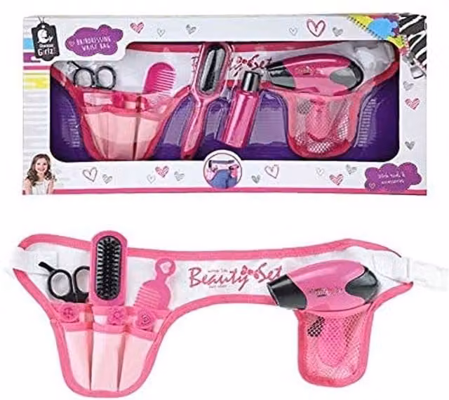 UMKYTOYS Beauty Hairdresser Set in Red and Pink