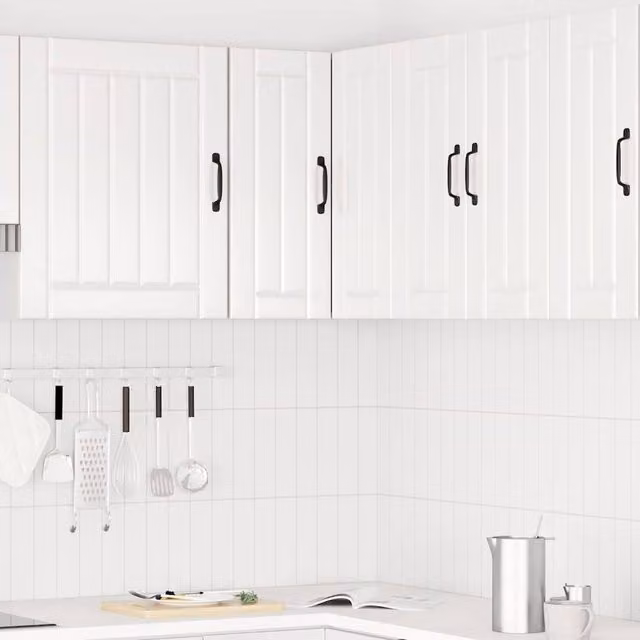 Berkfield Home Porto High Gloss White Wall Mounted Kitchen Corner Cabinet