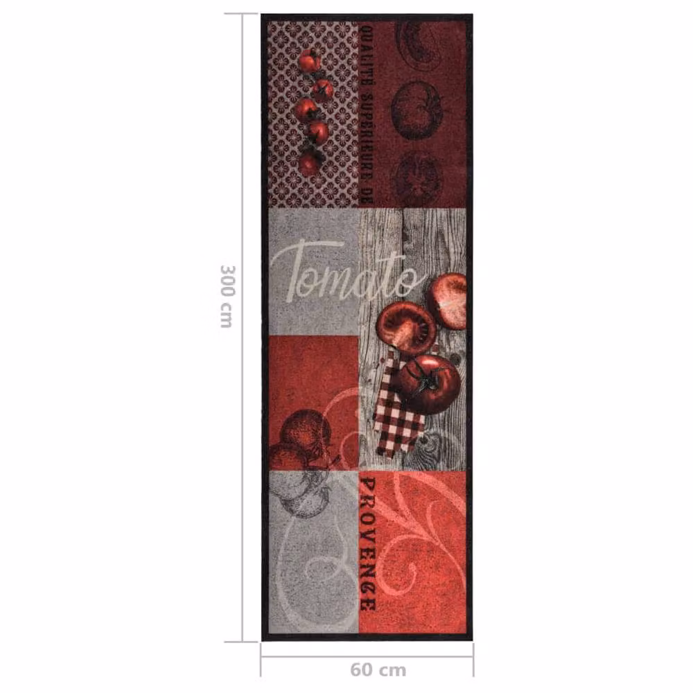 Berkfield Home Washable Tomatoes Kitchen Carpet, Multicolour Red, W/D/H: 60 x 300 cm – 5