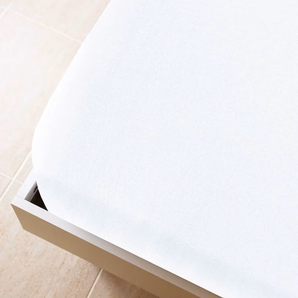 Berkfield Home White Cotton Jersey Fitted Sheet W/D/H: 160 x 200 cm
