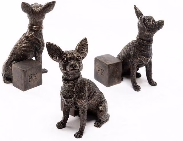 Jardinopia Chihuahua Plant Pot Feet, Set of 3, Bronze, L5 x W6 x H9.5 cm