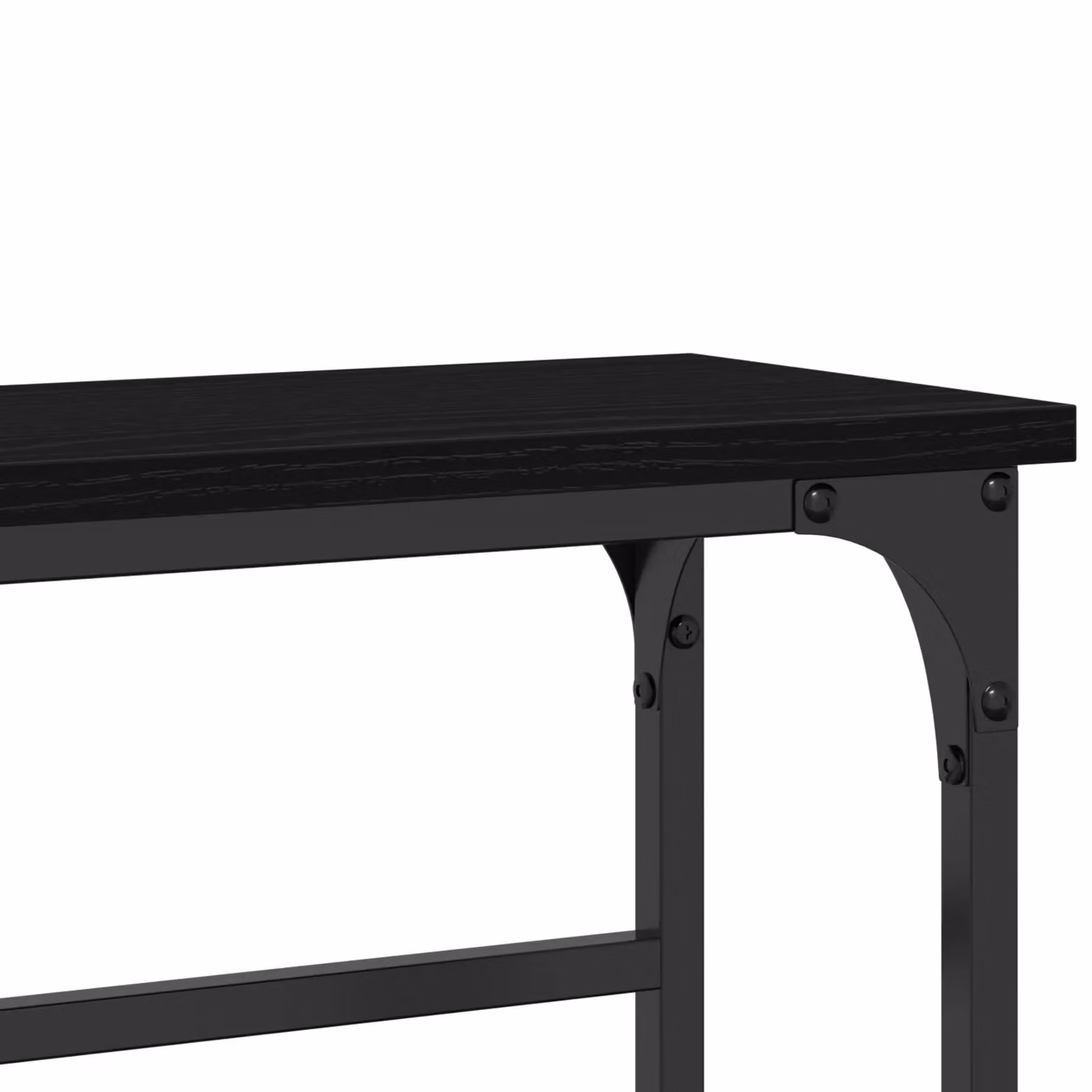 Berkfield Home Black Oak Console Table with Metal Frame and MDF Top – 4
