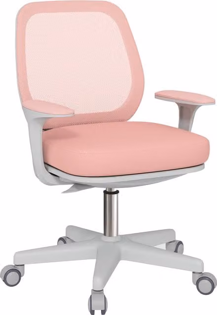 Vinsetto Pink Fabric Task Chair with Armrests and 360 Degree Swivel Castors – 1