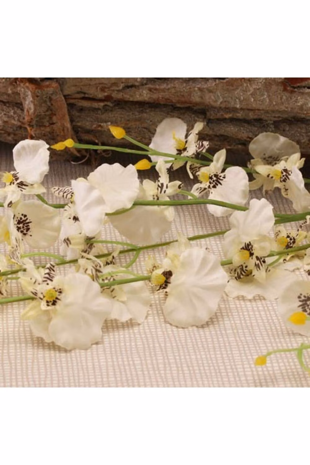 KDMD Dancing Orchid White 3 Pack Textile Floral Tabletop Orchids – 2
