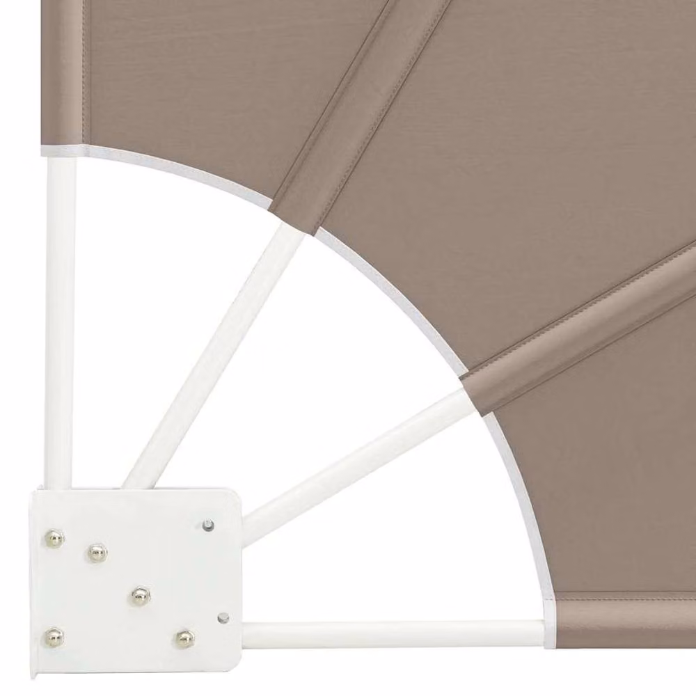 Berkfield Home Folding Manual Balcony Privacy Screen in Taupe Fabric and Steel, W/D/H: 140 x 140 x 140 cm – 3