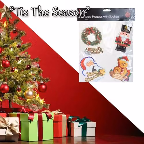VFM e-Store Christmas Themed Adhesive Stickers, Multicolour, W: 40.2 cm, D: 27.6 cm, H: 0.3 cm – 5