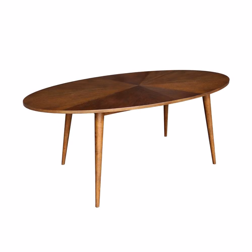 sweeek Oval Dining Table in Dark Brown, Rubberwood and Oak Veneer, Seats 6 – 2