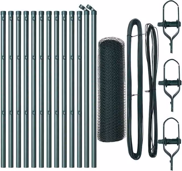 Berkfield Home Green Steel Hexagon Fence 0.4 x 25 m