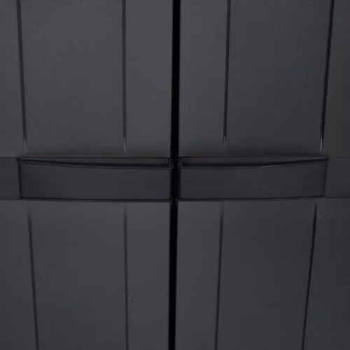 vidaXL Outdoor Storage Cabinet in Black Plastic with Internal Shelves and Lock, W/D/H: 65 x 37 x 165 cm – 5