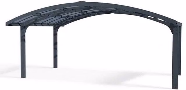 Palram Arizona Breeze Double Wings & Arch Polycarbonate Carport in Grey, W: 578 cm, D: 495 cm, H: 273.5 cm – 1