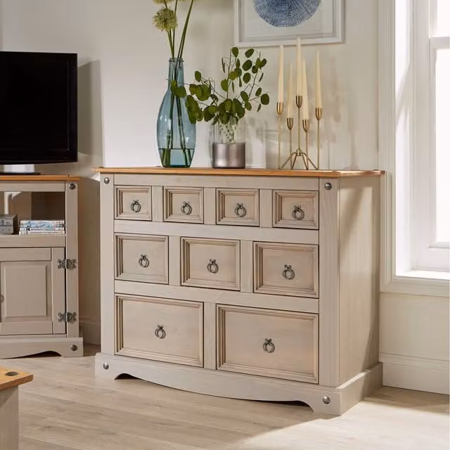 Mews Corona Grey 9 Drawer Merchant Chest of Drawers