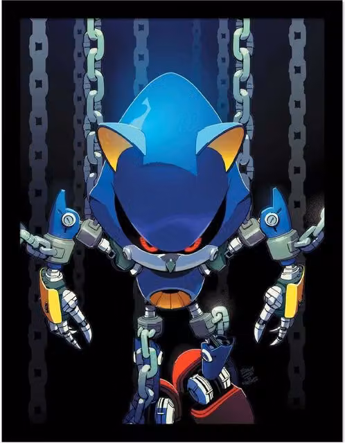 Sonic the Hedgehog Multicolour Framed Paper Poster with Hanging Chain