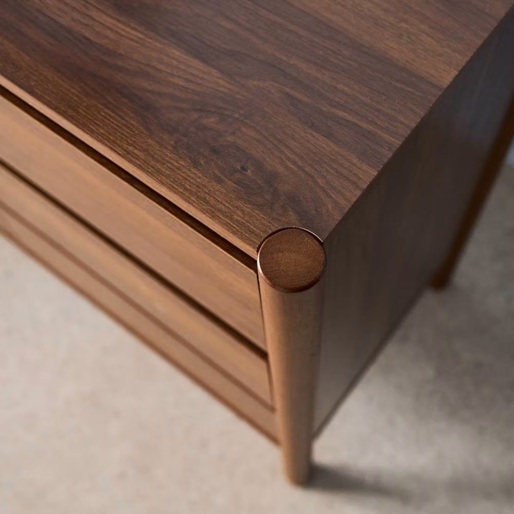 Sweekeek Modern Wood Decor Sideboard with 2 Doors and 3 Drawers in Dark Brown, W: 150 cm – 3