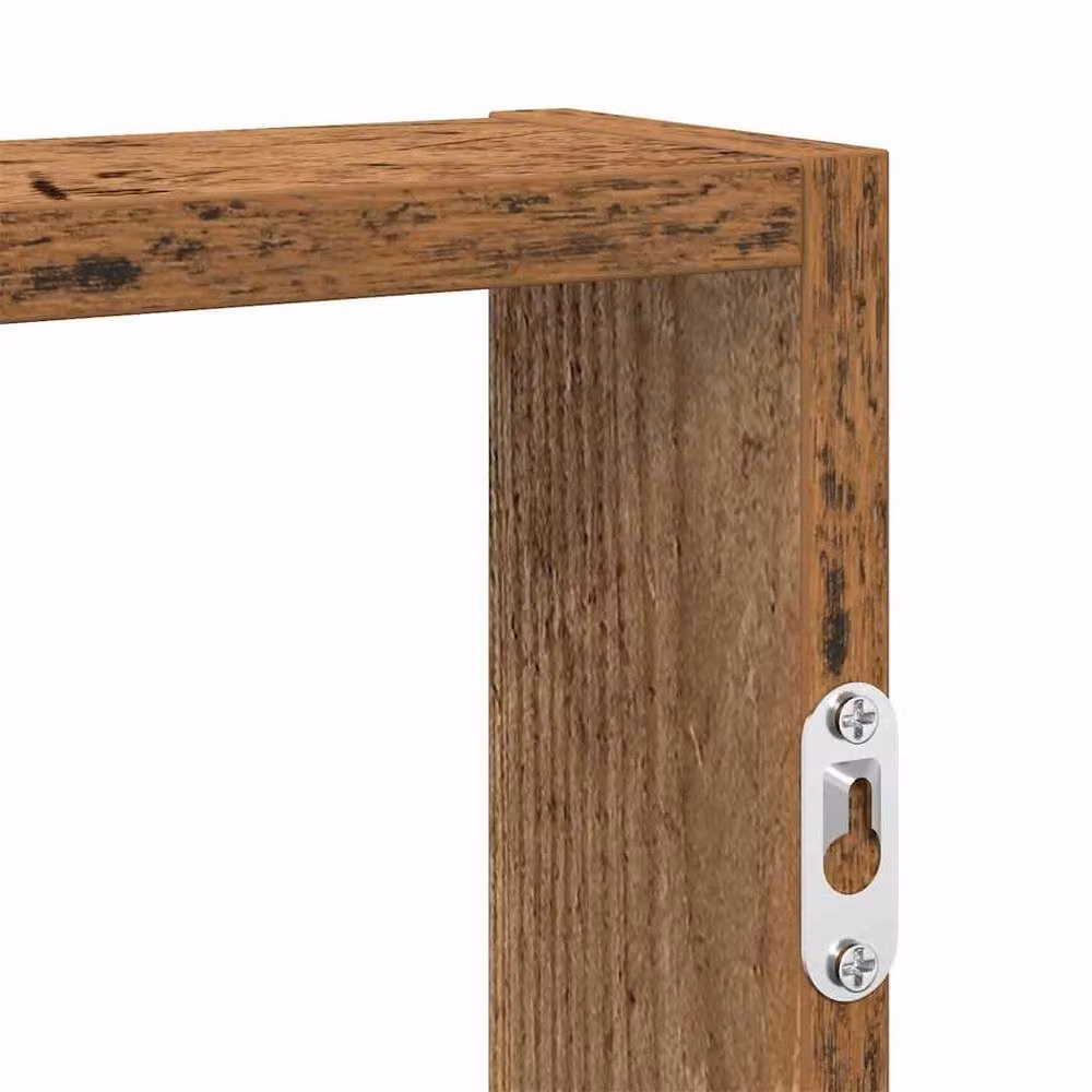 Berkfield Home Wall Shelf in Old Wood Brown, W/D/H: 60 x 43 x 9 cm – 3
