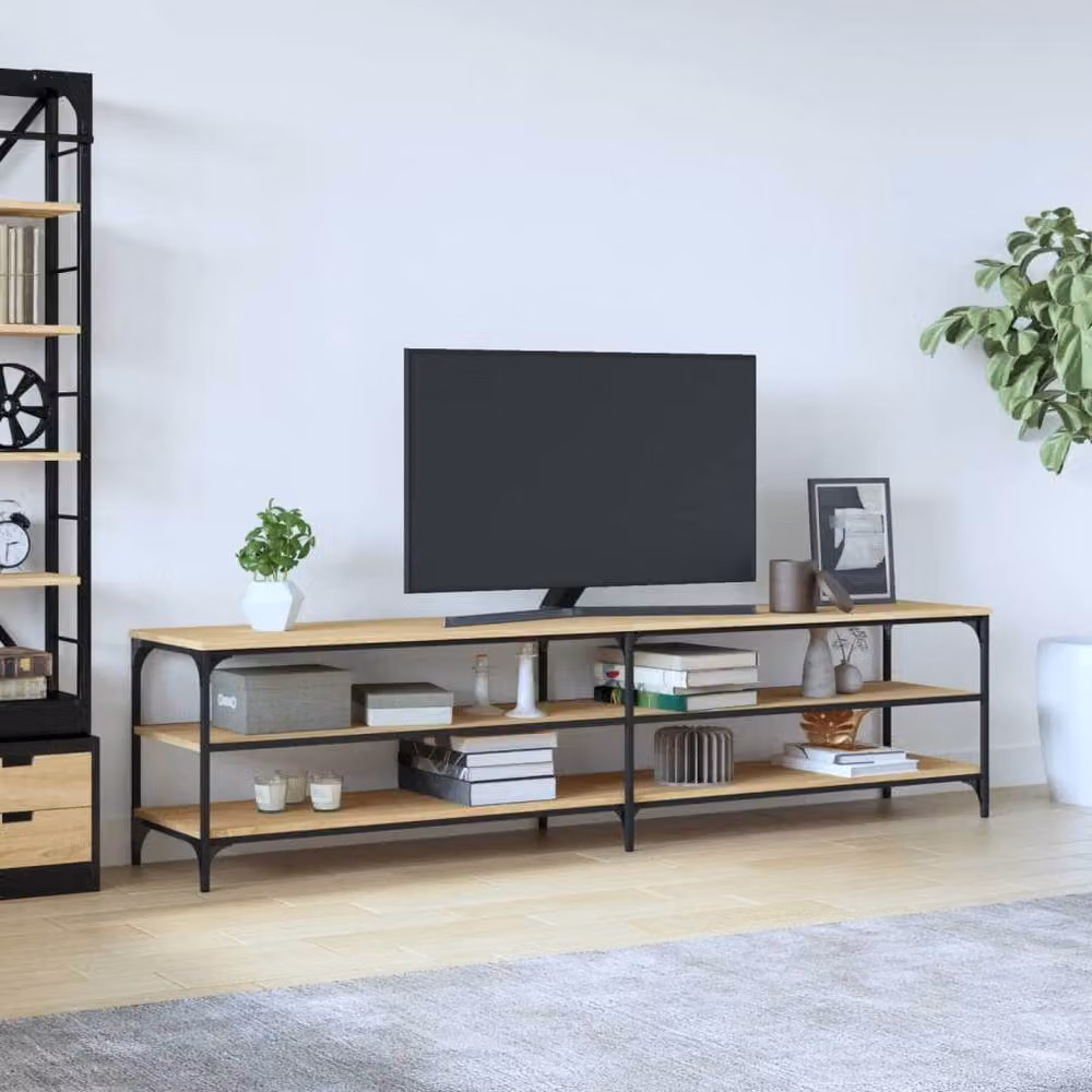 Berkfield Home Sonoma Oak TV Cabinet in Brown, W/D/H: 200 x 30 x 50 cm – 2