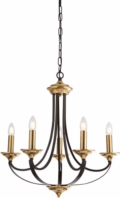 Steeple Five Light Bronze Metal Pendant Light