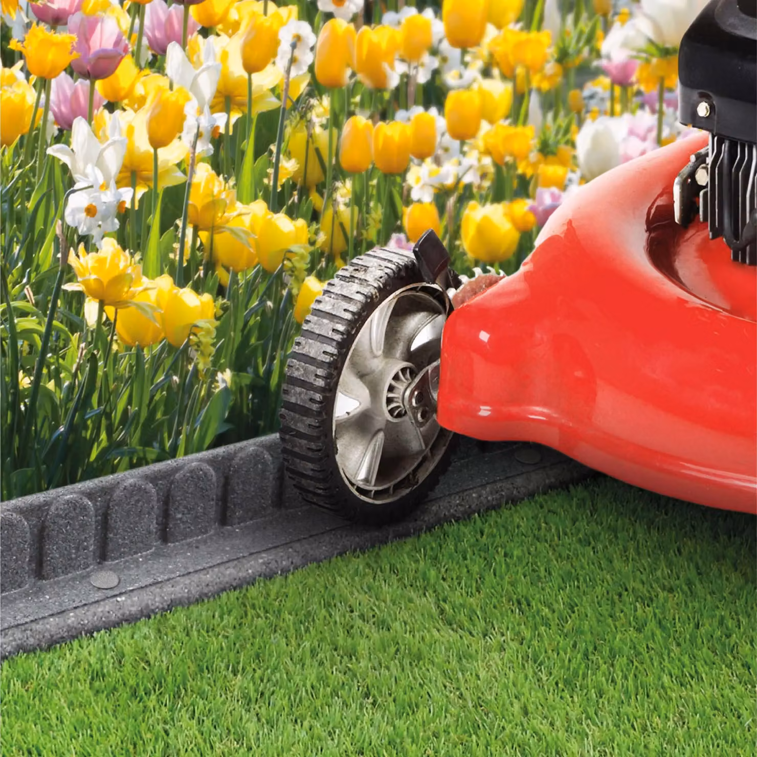 Nicoman Flexible Rubber Mower Edge Garden Edging Border, Grey, 16 Pack – 3