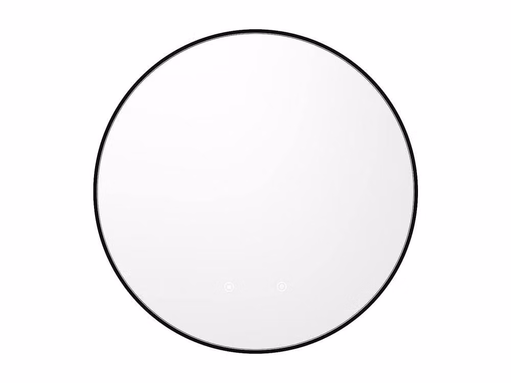 Vente-unique Round Illuminated Anti-Mist LED Bathroom Mirror with Black Surround, Diameter: 60 cm – 2