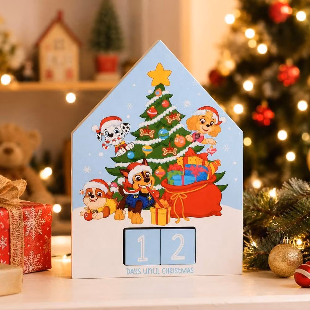 Widdop Paw Patrol Wooden Christmas Advent Calendar for Children in Blue, White and Multicolour – 3
