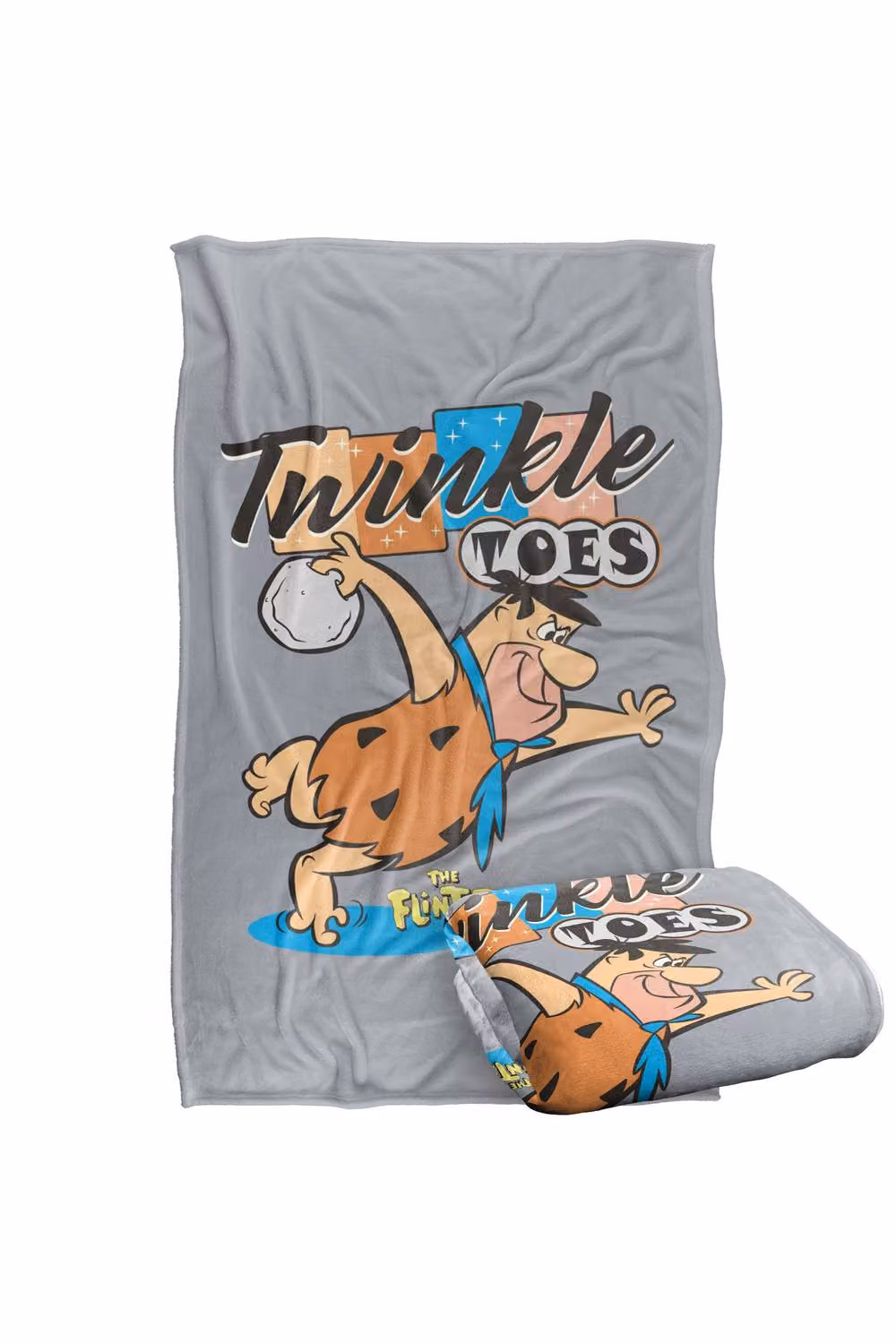 Warner Bros. The Flintstones Fred Twinkle Toes Super Soft Fluffy Polyester Throw Blanket in Multicolour and Grey, Extra Large – 2
