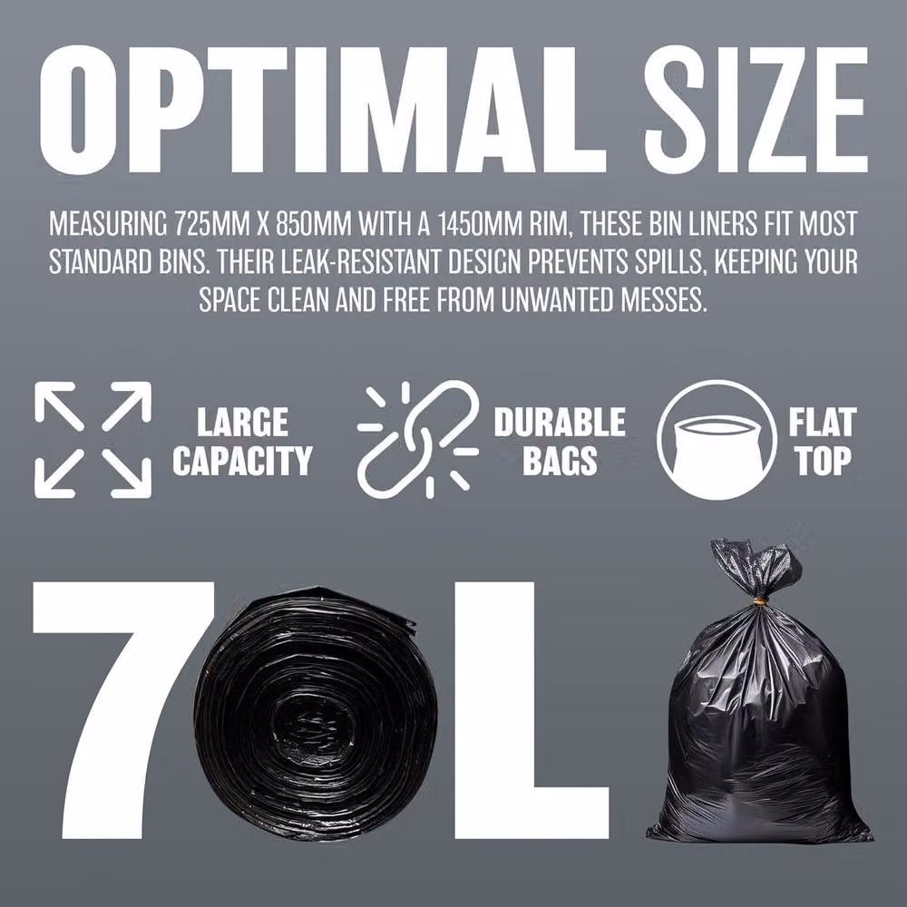 BARGAINS-GALORE Pack of 40 Heavy Duty Black Refuse Sacks, 70l – 3