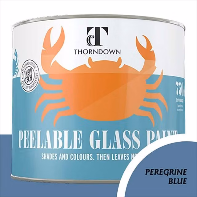 Thorndown Peregrine Blue Peelable Glass Paint, Satin Blue, 11.5 cm