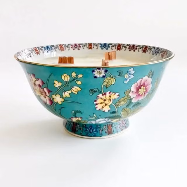 Candle Up Pastel Sapphire Oriental Candle in Blue, Turquoise and Multicolour
