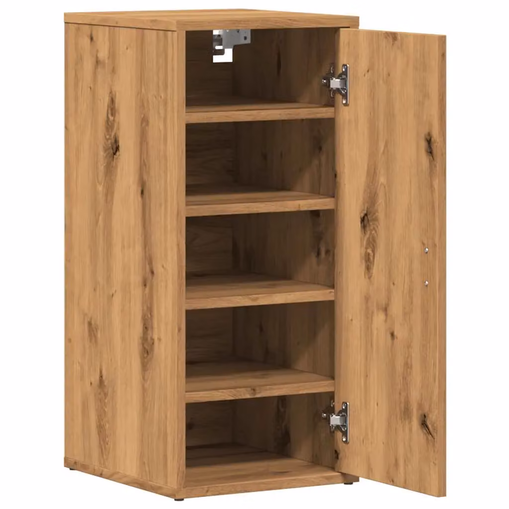 Berkfield Home Artisan Oak Shoe Cabinet in Brown, W/D/H: 32 x 35 x 70 cm – 3