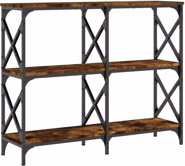 Berkfield Home Smoked Oak Console Table in Brown, W/D/H: 100 x 28 x 80.5 cm