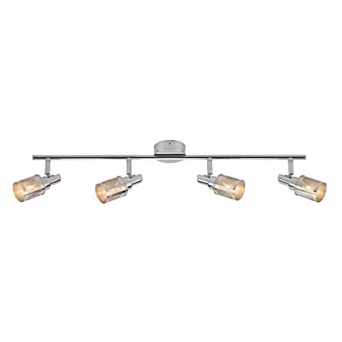 Netlighting Kastor Modern 4 Light Ceiling Spotlight Bar in Silver with G9 Bulbs