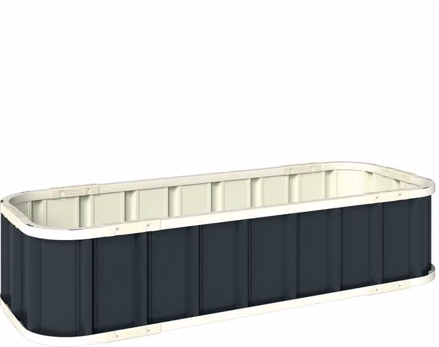 Outsunny Galvanised Steel Raised Garden Bed in Dark Grey, W: 137.16 cm, D: 60.96 cm, H: 60.96 cm – 1