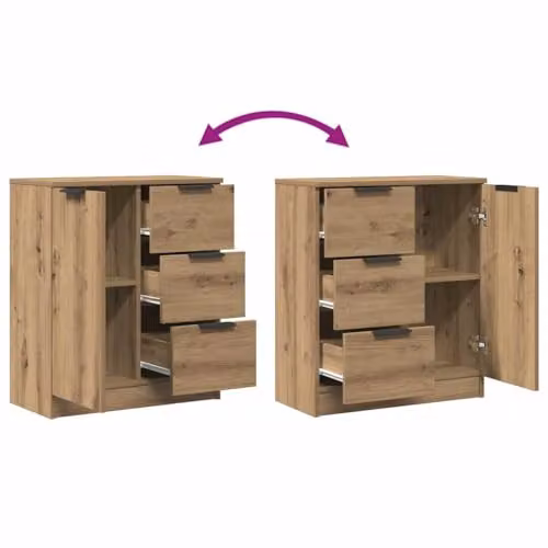 vidaXL Artisan Oak Sideboard in Brown, W/D/H: 60 x 30 x 70 cm – 4