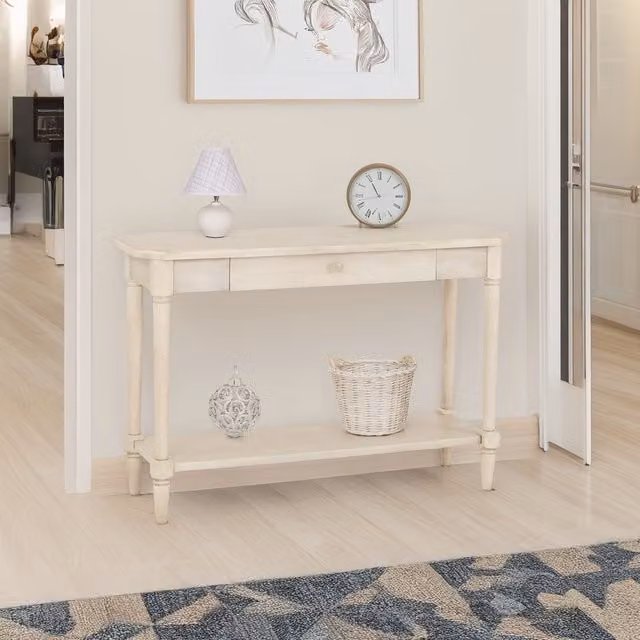 Seconique Chantilly Rectangular Console Table in Antique Cream