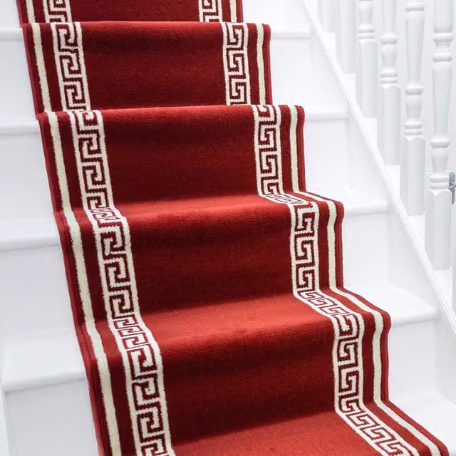 runrug Soft and Durable Stair Runner Carpet in Red, W: 70 cm, L: 450 cm – 5