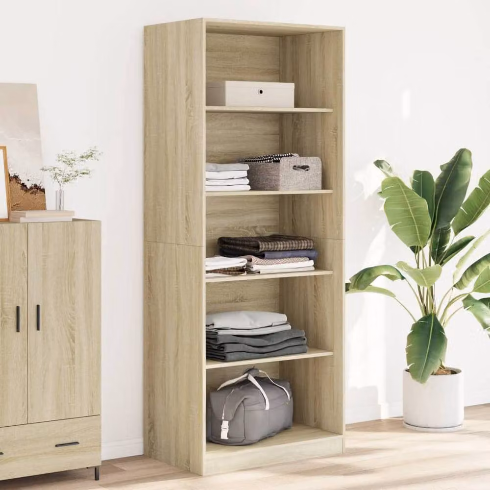 Berkfield Home Sonoma Oak Wardrobe in Beige, W/D/H: 80 x 50 x 200 cm – 2