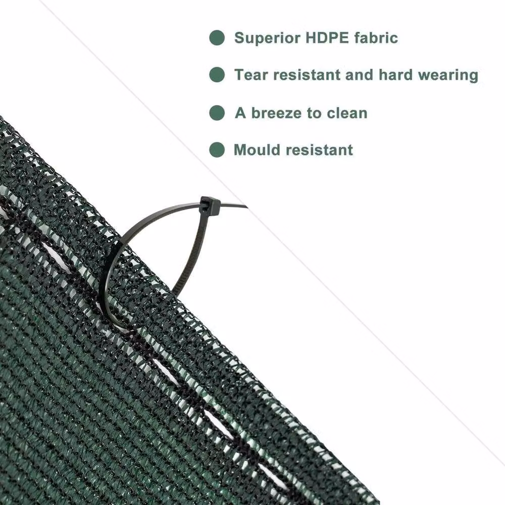 NESTLUNE Green Semi-Transparent Privacy Screen Netting Garden Windbreak Fence, W: 1 m, H: 6 m – 4