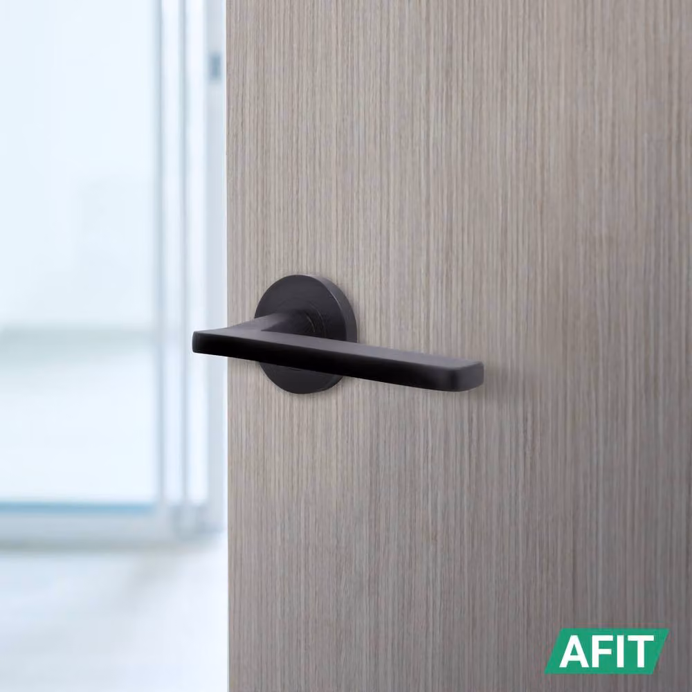 AFIT Matt Black Aluminium Internal Lever On Rose Door Handle – 4