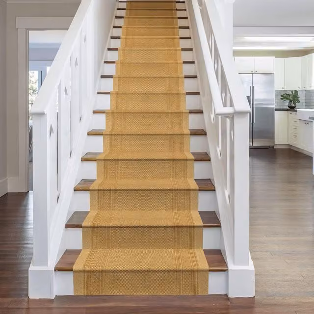 runrug Beige Aztec Stair Carpet Runner W: 80 cm, L: 720 cm – 1