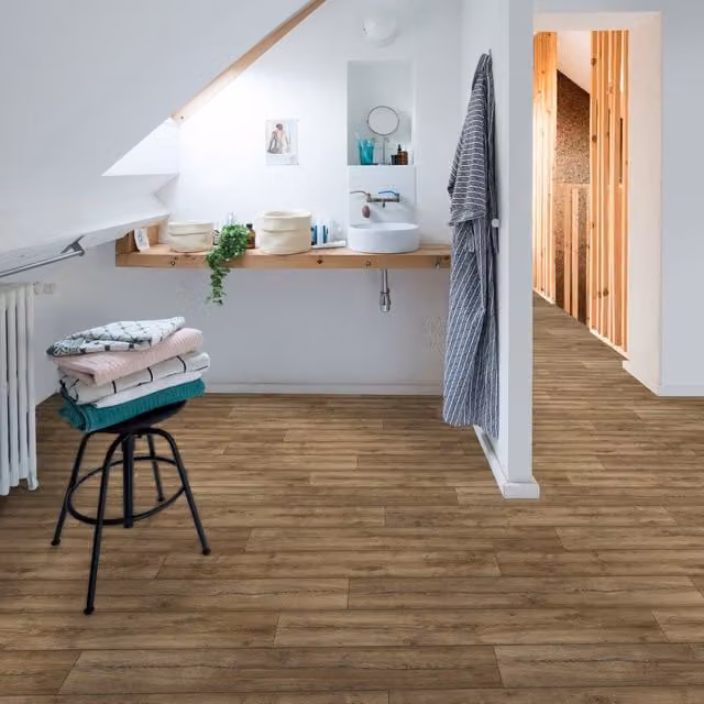 Komscape Rustic Brown Wood-Look Plank Flooring
