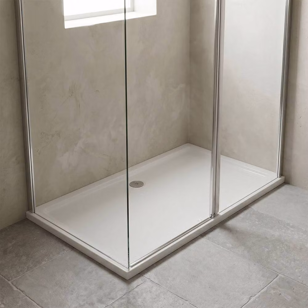 Balterley White Stone Resin Rectangular Slip Resistant Shower Tray, W: 170 cm, D: 80 cm – 2