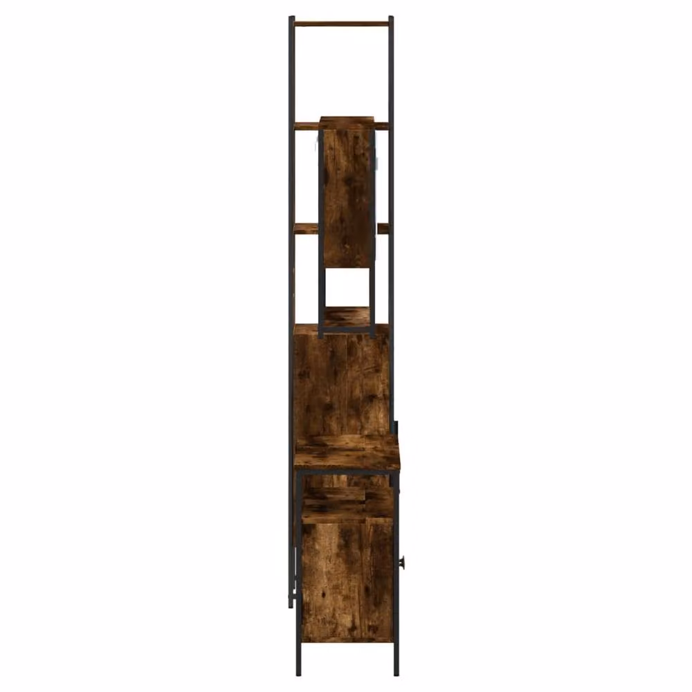 Berkfield Home 3 Piece Industrial Bathroom Furniture Set in Smoked Oak Brown – 4