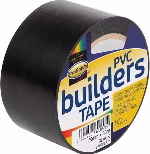 ProSolve Black Waterproof PVC Builders Sealing Tape W/D/H: 75 mm x 33 m