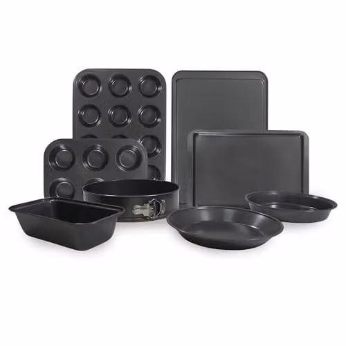 Carter & Clay 8 Piece Non-Stick Steel Baking Set in Grey