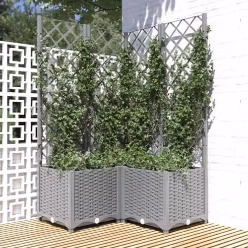 vidaXL Garden Planter Tub in Grey, W/D/H: 80 x 80 x 136 cm – 2