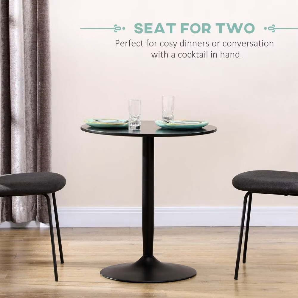 Wyld Haus Reveva Round Metal Dining Table in Black, Diameter: 70 cm, Height: 75 cm – 4
