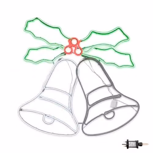 Samuel ALEXANDER Multicolour LED Neon Christmas Bells Wall Mounted Decoration – 2