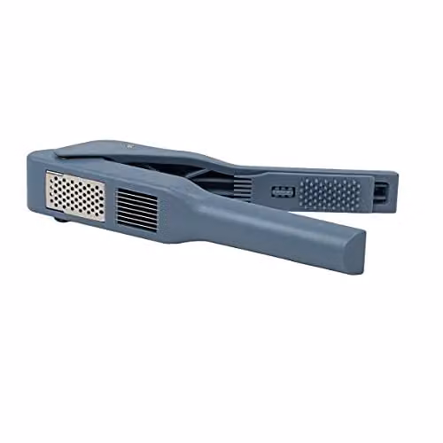 Calitek 2 in 1 Garlic Press and Slicer in Blue with Stainless Steel Blades