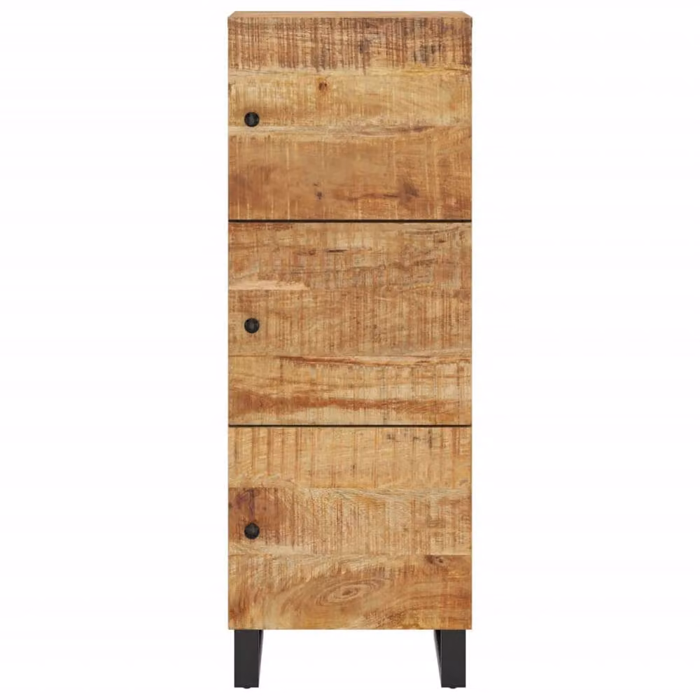 Berkfield Home Industrial Highboard with 3 Hinged Doors, Brown Mango Wood and Iron, W/D/H: 40 x 33 x 110 cm – 3