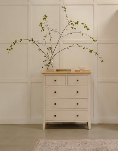 Statement Furniture Pembroke 2 over 3 Chest of Drawers in Oak, W80cm, D40cm, H90cm